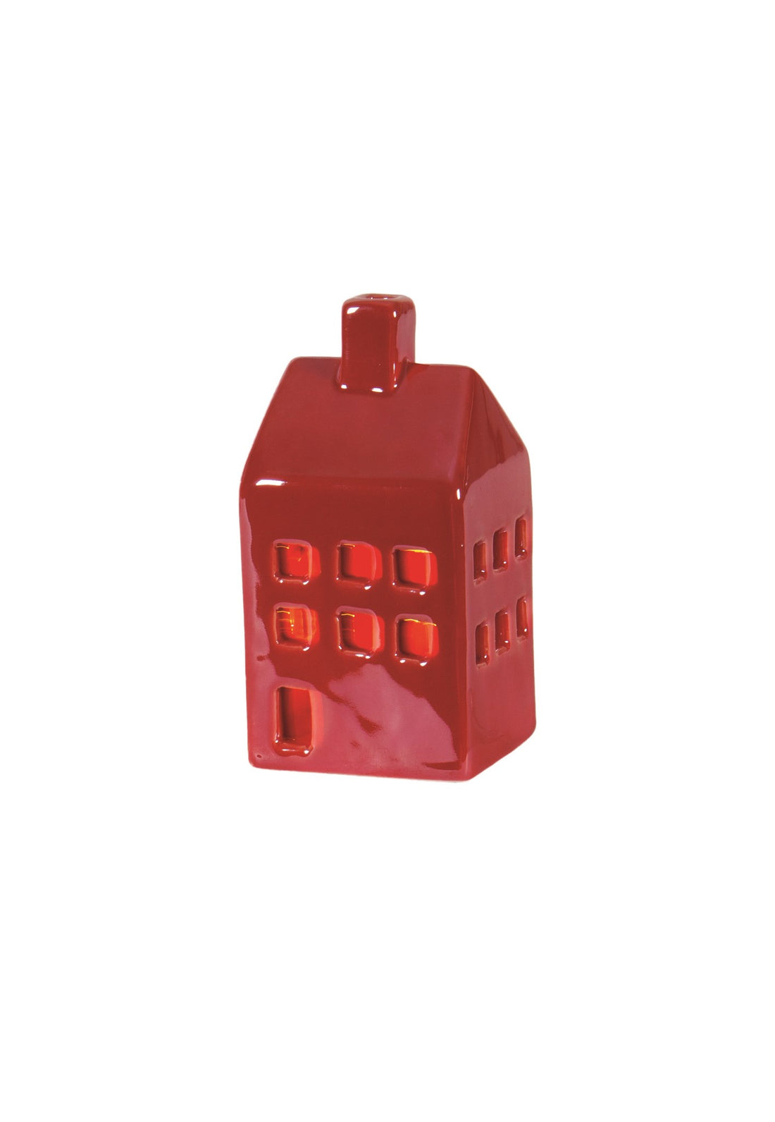 Cherry Red Ceramic House (lit)