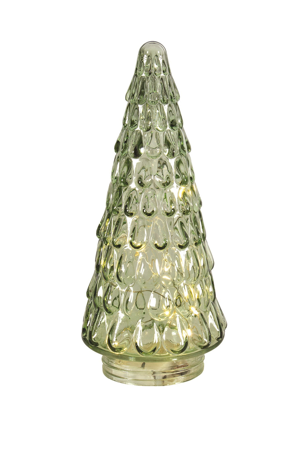 Green Glass Tree with LED Lights