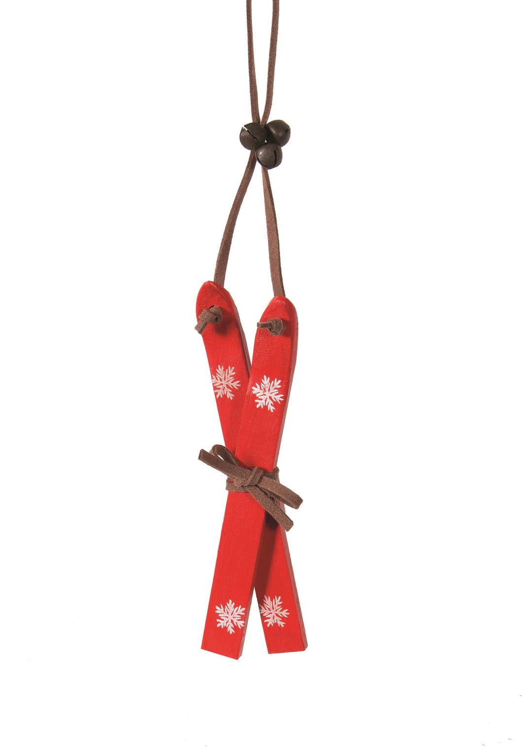 Red Wooden Ski Ornament