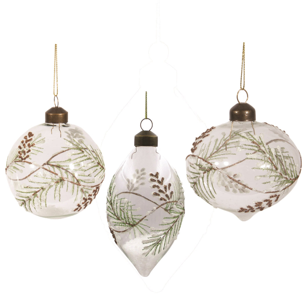 Pinecone Design Glass Ball Ornament