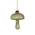 Olive Green Glass Mushroom Ornament