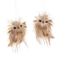 Feathered Woodland Owl Ornament