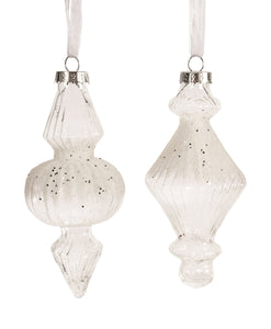 White Glass Finial Ornament