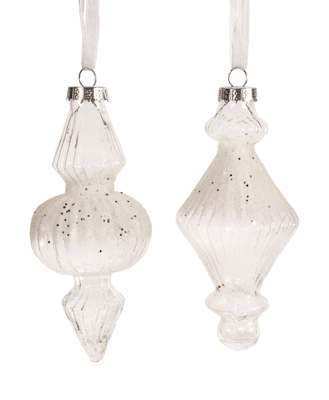 White Glass Finial Ornament