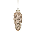Champagne & Gold Pinecone Glass Ornament