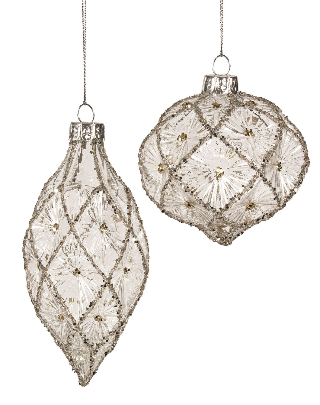 Diamond Lattice Glass Ornament