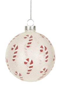 Candycane Glass Ball Ornament