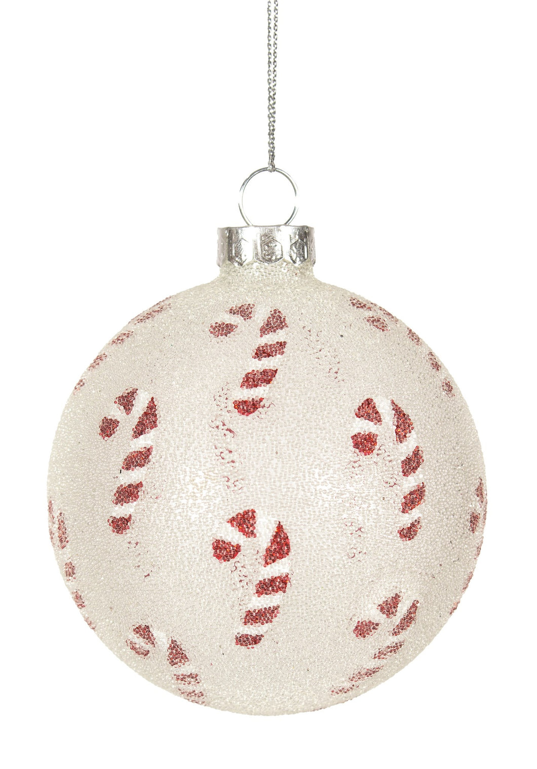 Candycane Glass Ball Ornament