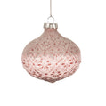 Blush Embossed Glass Ornament