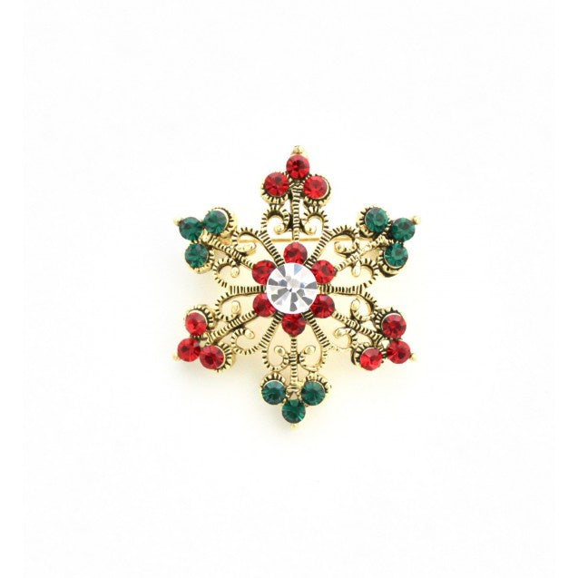 Christmas Jewel Snowflake Pin