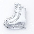 Silver Ice Skate Pin