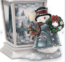 Load image into Gallery viewer, Thomas Kinkade Illuminated Snowman Lantern
