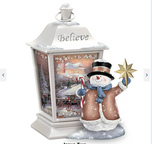 Load image into Gallery viewer, Thomas Kinkade Illuminated Snowman Lantern
