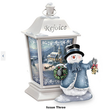 Load image into Gallery viewer, Thomas Kinkade Illuminated Snowman Lantern
