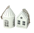 Vintage White Metal House Ornament