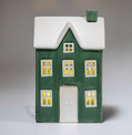 Cozy Lit Green Ceramic House