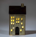 Rustic Lit Ceramic House