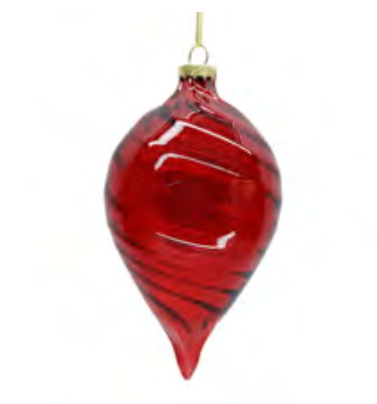 Red Swirling Glass Ornaments