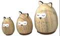 Whimsical Wooden Owl Figurine