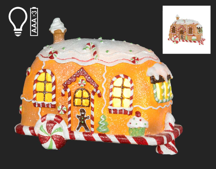 Lit Gingerbread Trailer