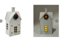 Lighted White Ceramic Christmas House – 9"