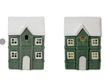 Lighted Green Ceramic Christmas House – 6"