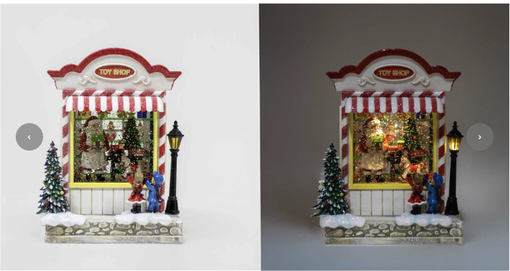 Lighted Toy Shop Swirling Snowglobe