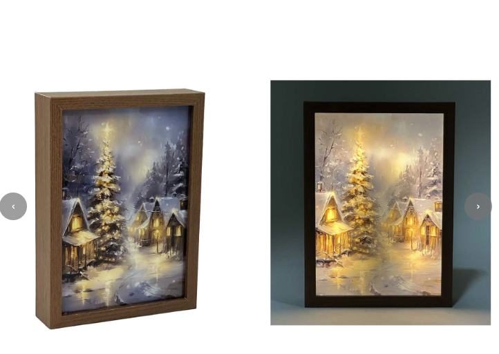 Lighted Winter Village Wall Art – 9"