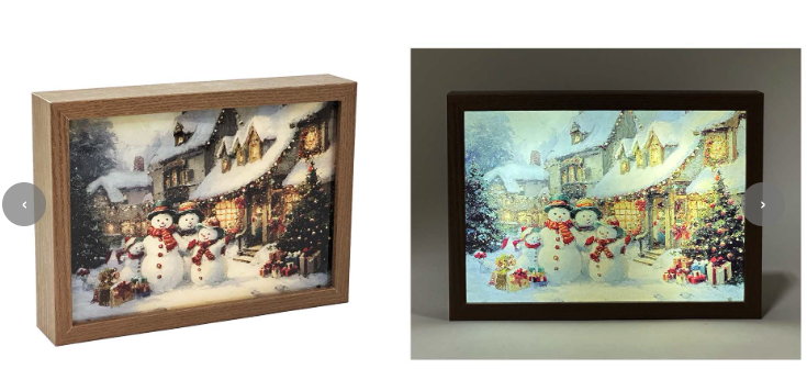 Lighted Snowman Village Wall Art – 9"