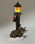 Lighted Highland Cow Mom & Baby Street Lamp – 10.5"