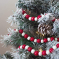 Red & White Wood Bead Garland