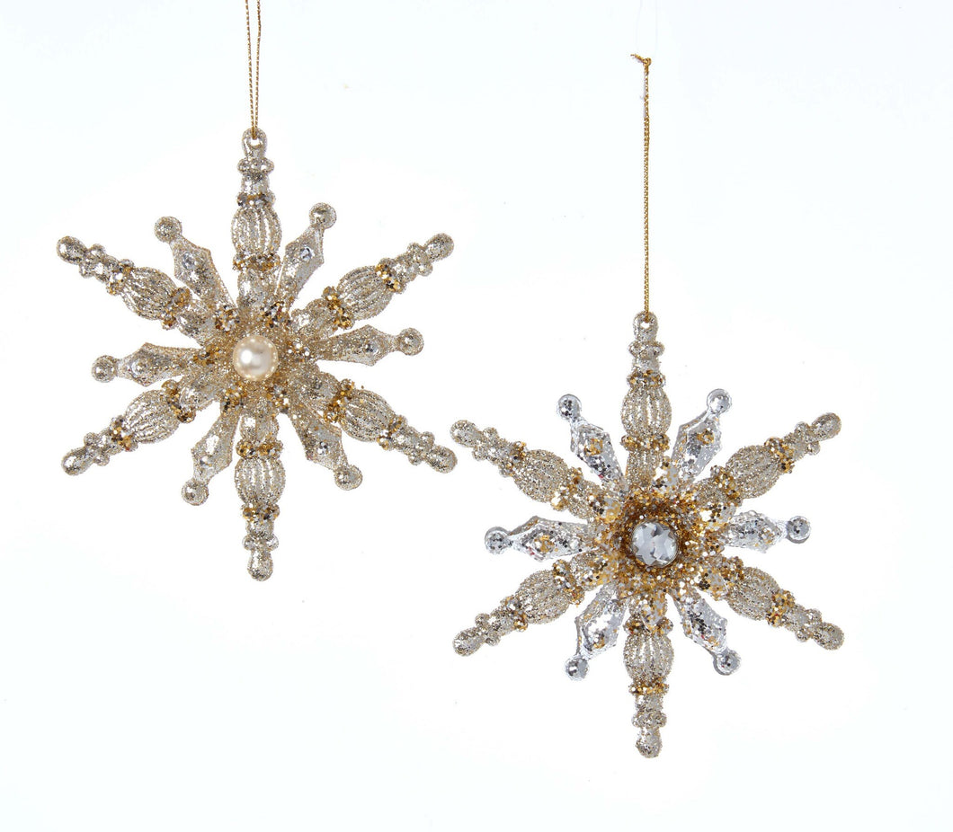 Gold & Silver Glittering  Snowflake