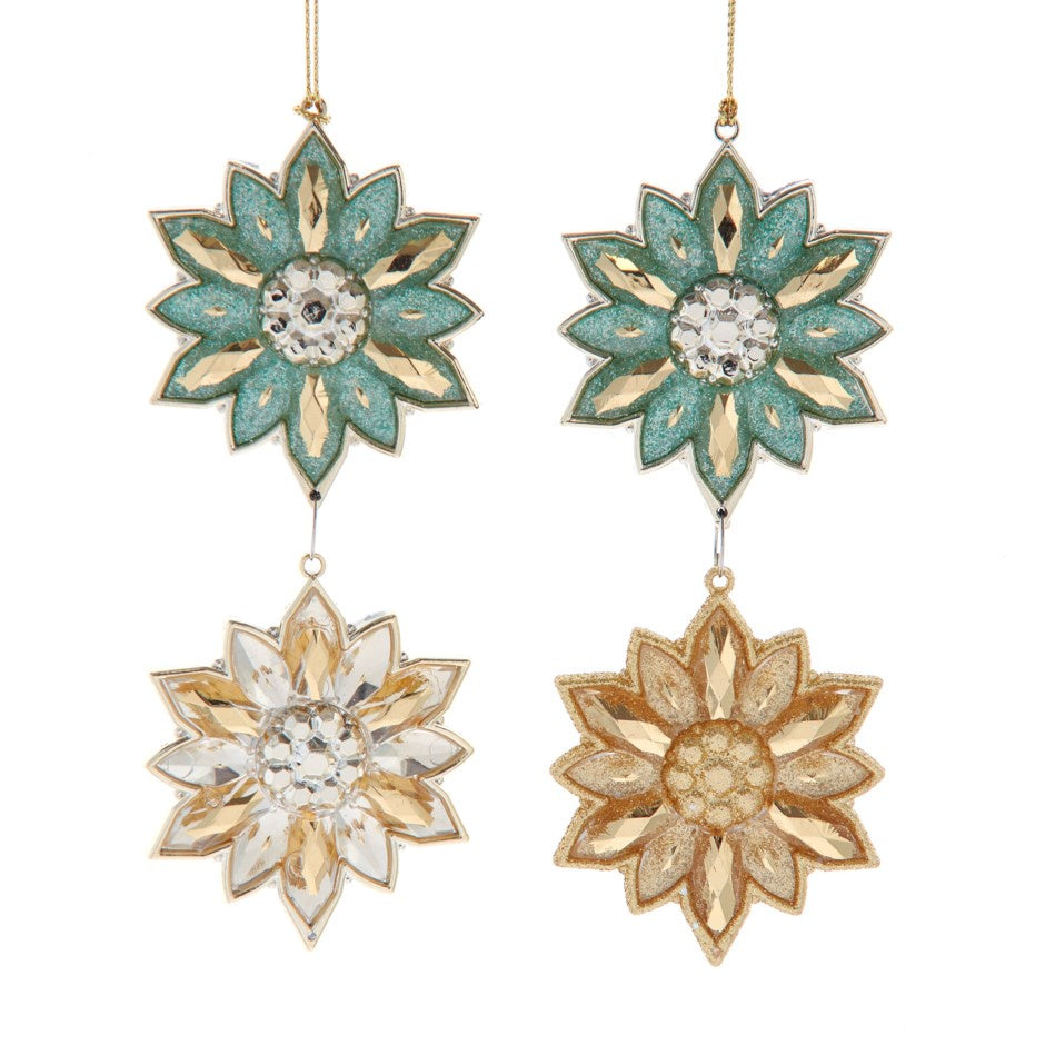 Sage & Gold Flower Ornament
