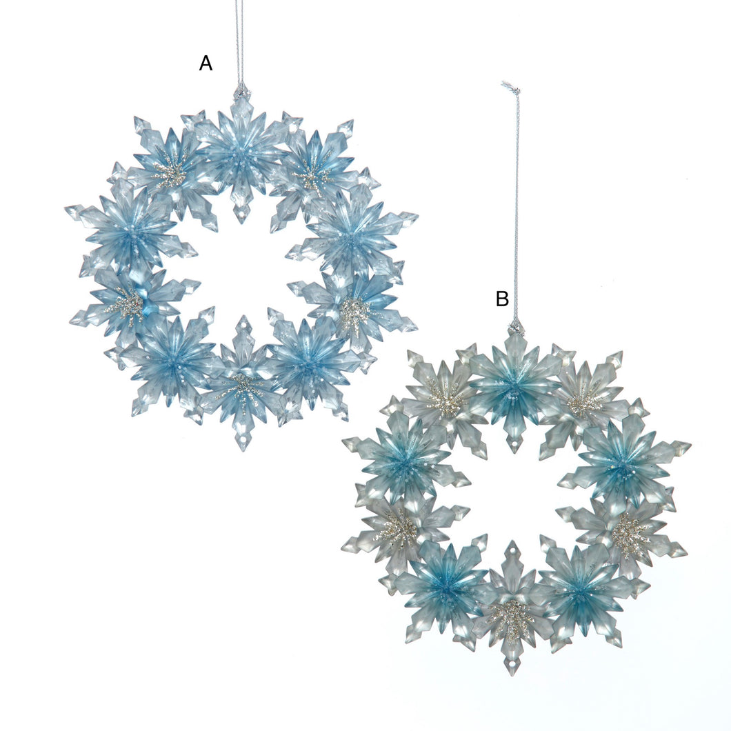 Blue Snowflake Wreath Ornament
