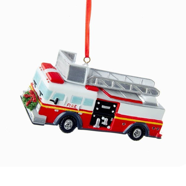 Festive Fire Truck Ornament