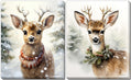 Winter's Sweetest Reindeer – Hand Embellished Canvas Art