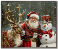 Christmas with Santa & Friends – Hand Embellished Framed Canvas Art