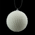Pearly Ivory Beaded Ball Ornament