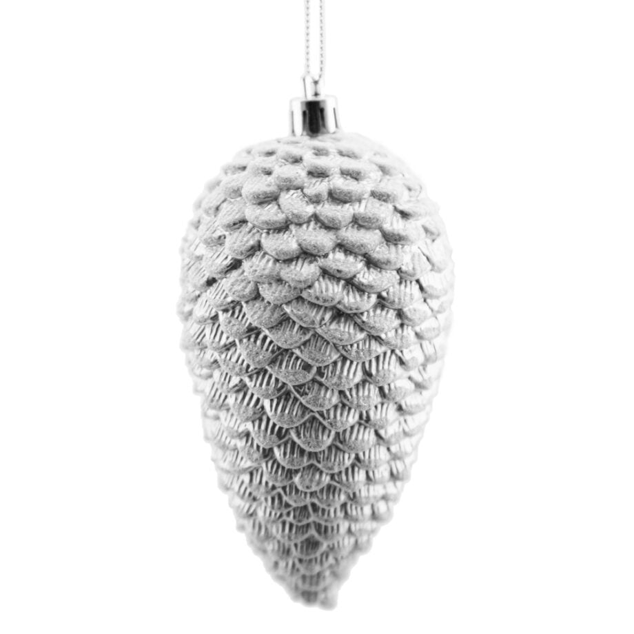 Silver Pinecone Ornament