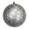 Large Cracked Glass Matt Silver Ornament