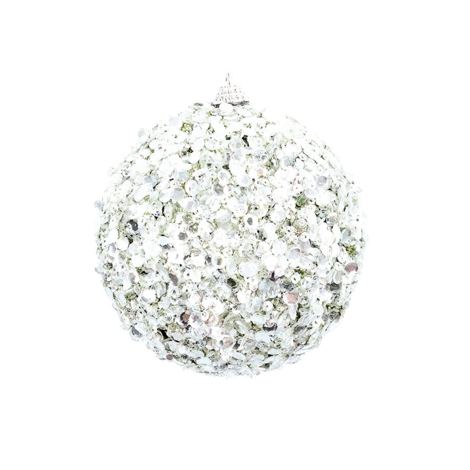 Glittering Mint Ball Ornament