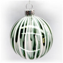 Load image into Gallery viewer, Swirling Green Glass Ball Ornament
