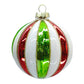 Striped Holiday Ball Ornament