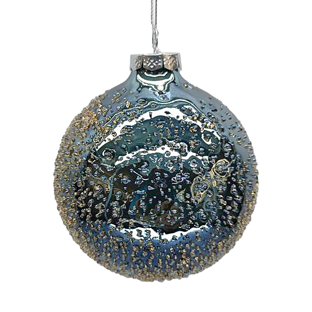 Icy Emerald Glass Ball Ornament