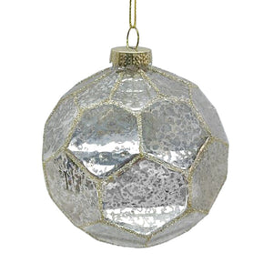 Faceted Silver Mercury Glass Ornament