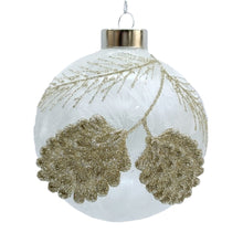 Load image into Gallery viewer, Golden Pine Frosted Glass Ornament

