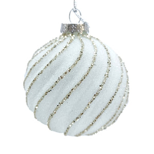 Shimmering Swirl Glass Ball Ornament