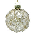 Antique Gold Scalloped Glass Ball Ornament
