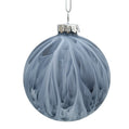 Winter Blue Swirl Glass Ball Ornament