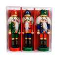 Wooden Nutcracker Ornament Set of 3